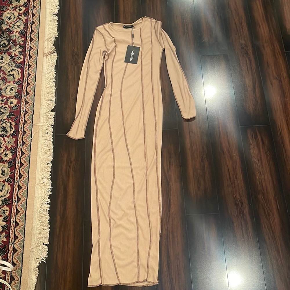Pretty little thing brown body con dress